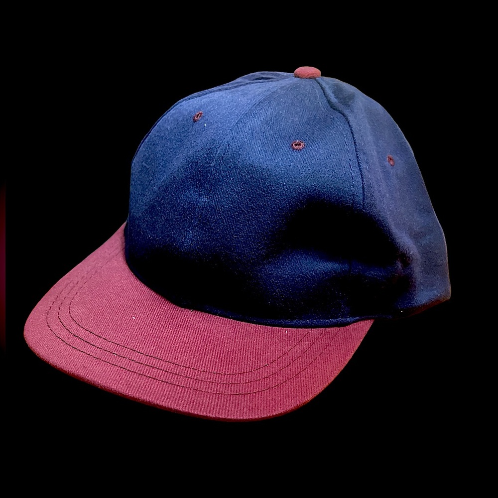 Men’s Women’s Unisex Two-Tone Baseball Cap Low Crown Adjustable Navy Maroon